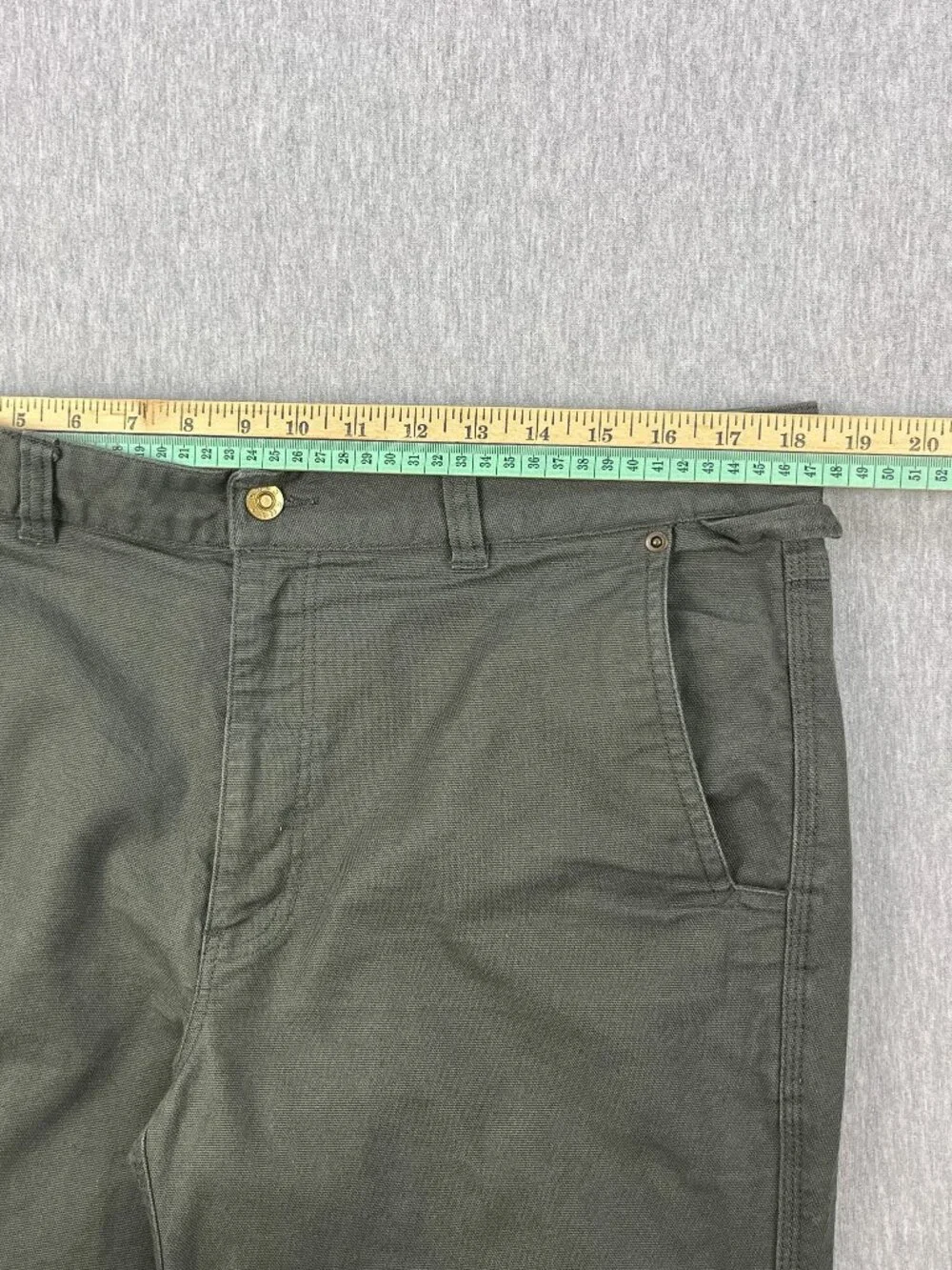 Duck Camp Brush Pants Mens 36T (36x33) Sage Green Stretch Canvas Hunting Work